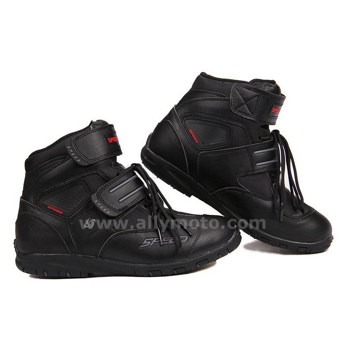 131 Motorcycle Boots Racing Ankle Breathable Motocross Off-Road Shoes Black-White-Red@4